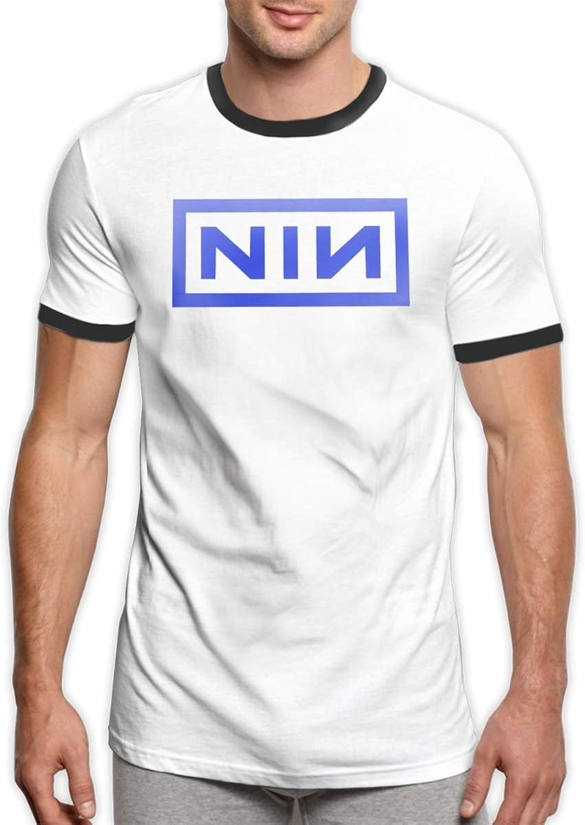 Amazon.com: SRJF NIN Logo Shirt T-Shirt Contrast T-Shirt Men's T-Shirt Stylish Comfortable 