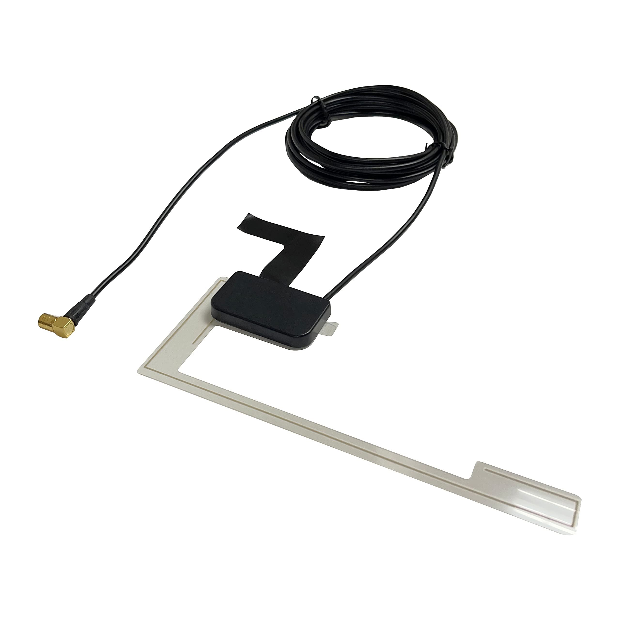 Road Angel RADAB1 DAB Car Aerial SMB Adapter, Right Angle DAB Digtial Car Radio Glass Windscreen Mount, Antenna 3M.Fits Road Angel, Pioneer, Clarion, Kenwood, Alpine, JVC and other brands, Black