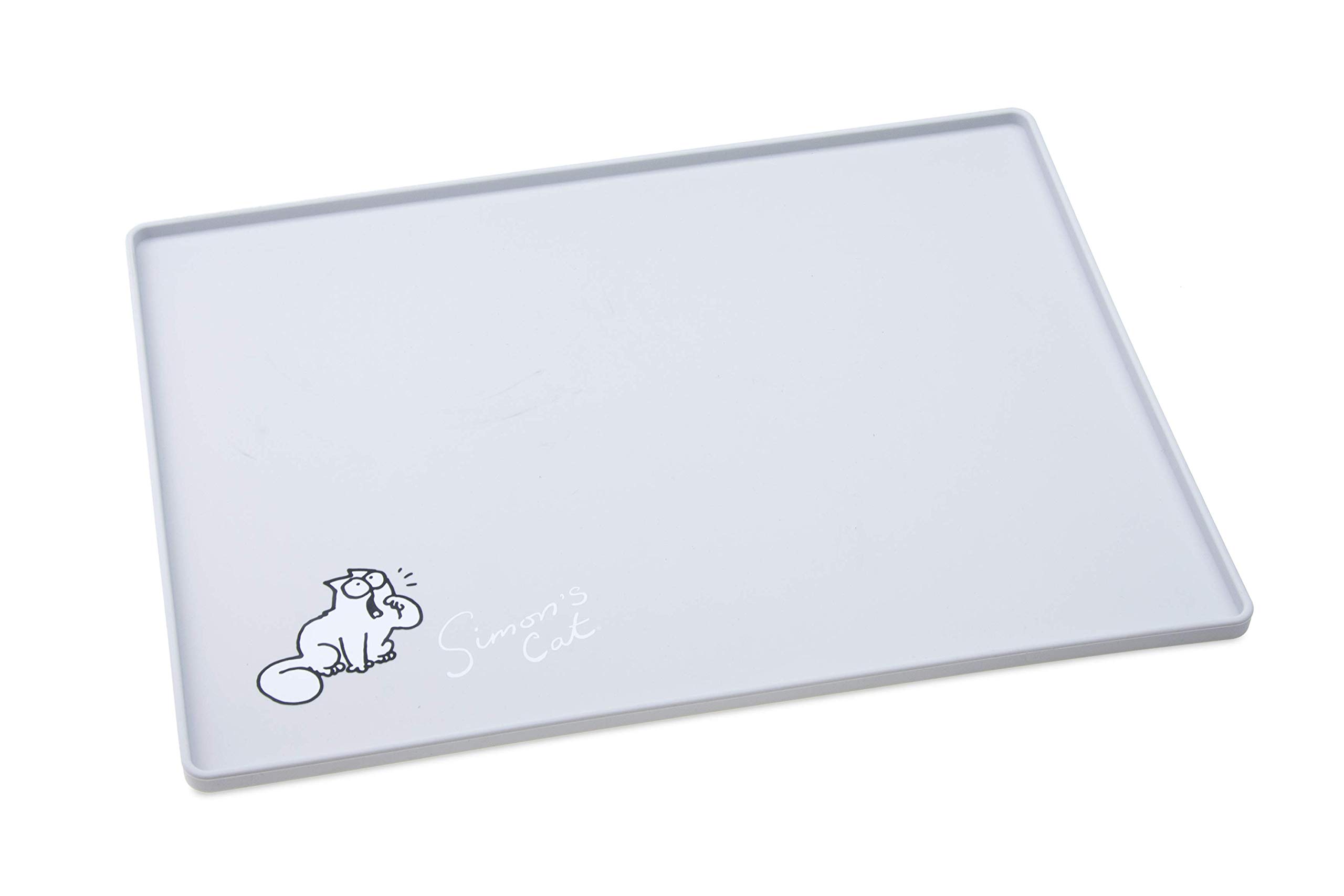 Simon's Cat by Karlie, Simon’s Cat Bowl Mat 40 x 30 x 1 cm,lightgrey