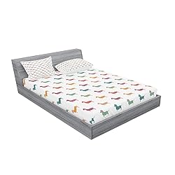 Ambesonne Scottie Dog Fitted Sheet & Pillow Sham