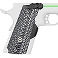 DARKFANG Compact/Full Size 1911 Laser Grip with Ambi Safety Cut, G10 1911 Laser Sight No Rail with Rechargeable Battery