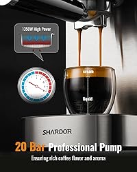 SHARDOR Espresso Machine 20 Bar, Professional