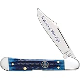 CASE XX WR Pocket Knife Masonic Blue Jig Bone Mini Copperlock in Gift Tin Item #25531 - (61749L SS) - Length Closed: 3 5/8 Inches