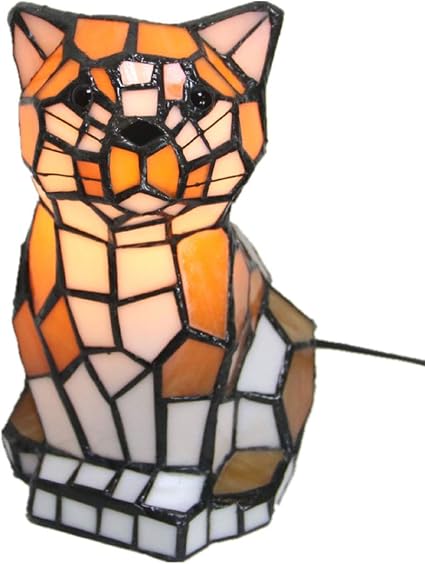 Tiffany Style Lampe De Table Europeenne Led Lampe De Bureau Chat Chat Vitrail Nuit Lumiere Bouton Interrupteur Lampe De Lecture For Chambre A Coucher Salle D Etude Bar Bureau Decoration Amazon Fr Fournitures De