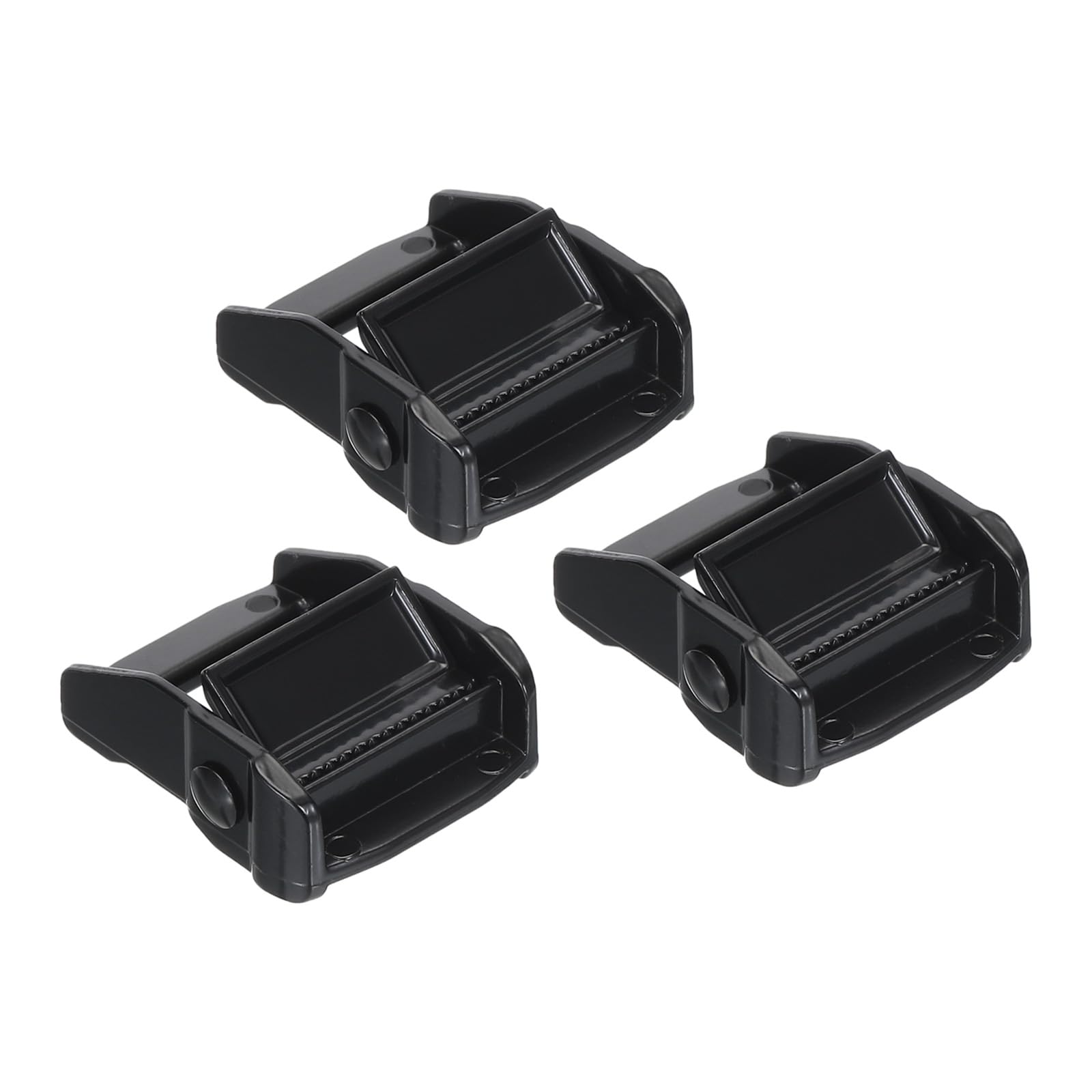 PATIKIL Cam Buckle, 3 Pack Metal Press Lock Fasteners 1.94" for 1-1/4" 32mm Tie Down Webbing Strap, Black