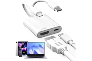 USB-C and Lightning to HDMI Adapter for iPhone ipad to TV [2025 New, MFi Certified], 4K@60 Hz Sync Screen Apple Lightning to 