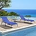 KING DO WAY Lounge Chair Beach Towel Cover Microfiber Pool Lounge Chair Cover with Pockets Holidays Sunbathing Quick Drying Terry Towels Blue 82.5’’x27.5’’