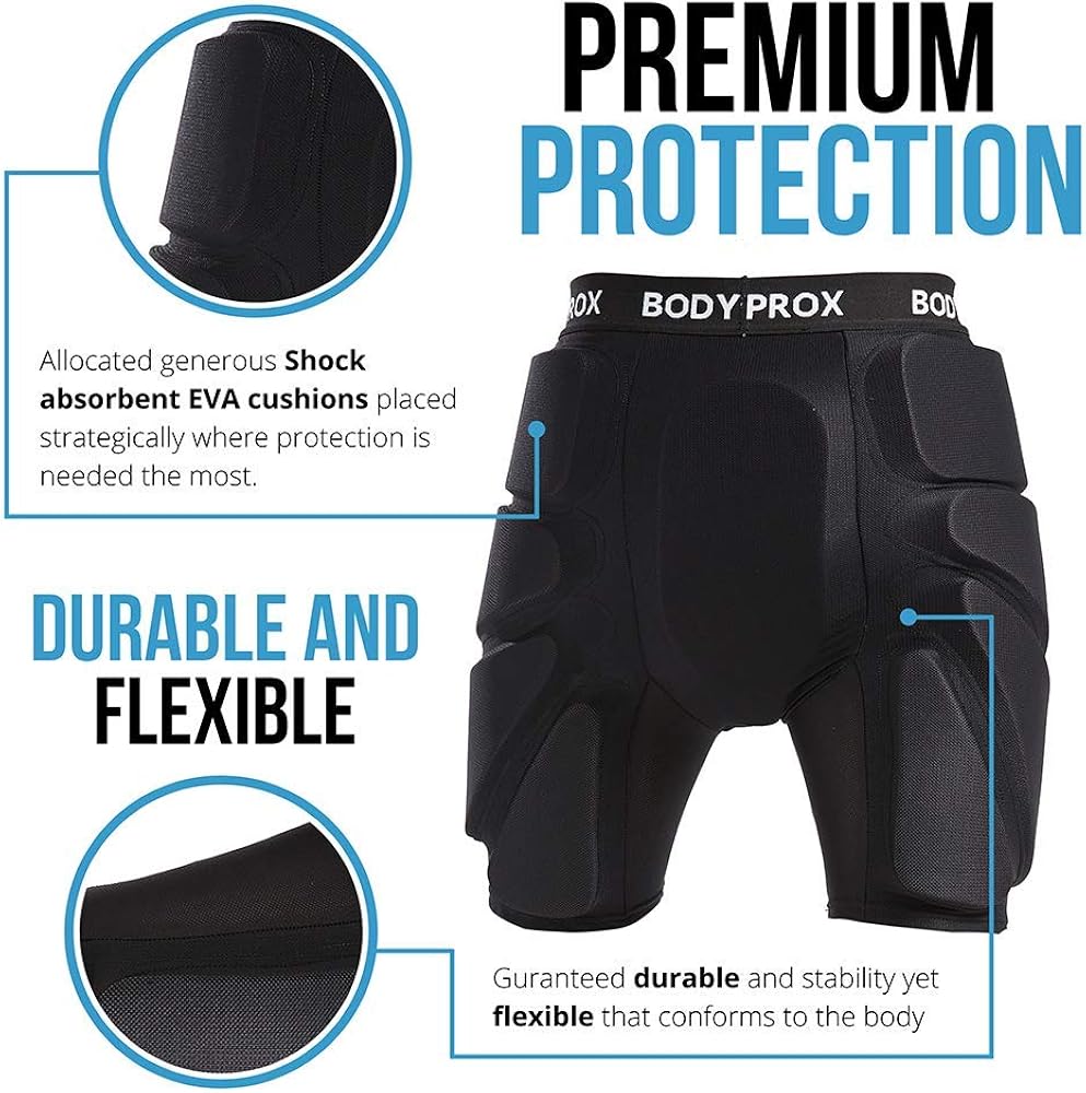 Bodyprox Protective Padded Shorts for Snowboard, Skate and Ski, 3D Protection for Hip, Butt and Tailbone : Clothing
