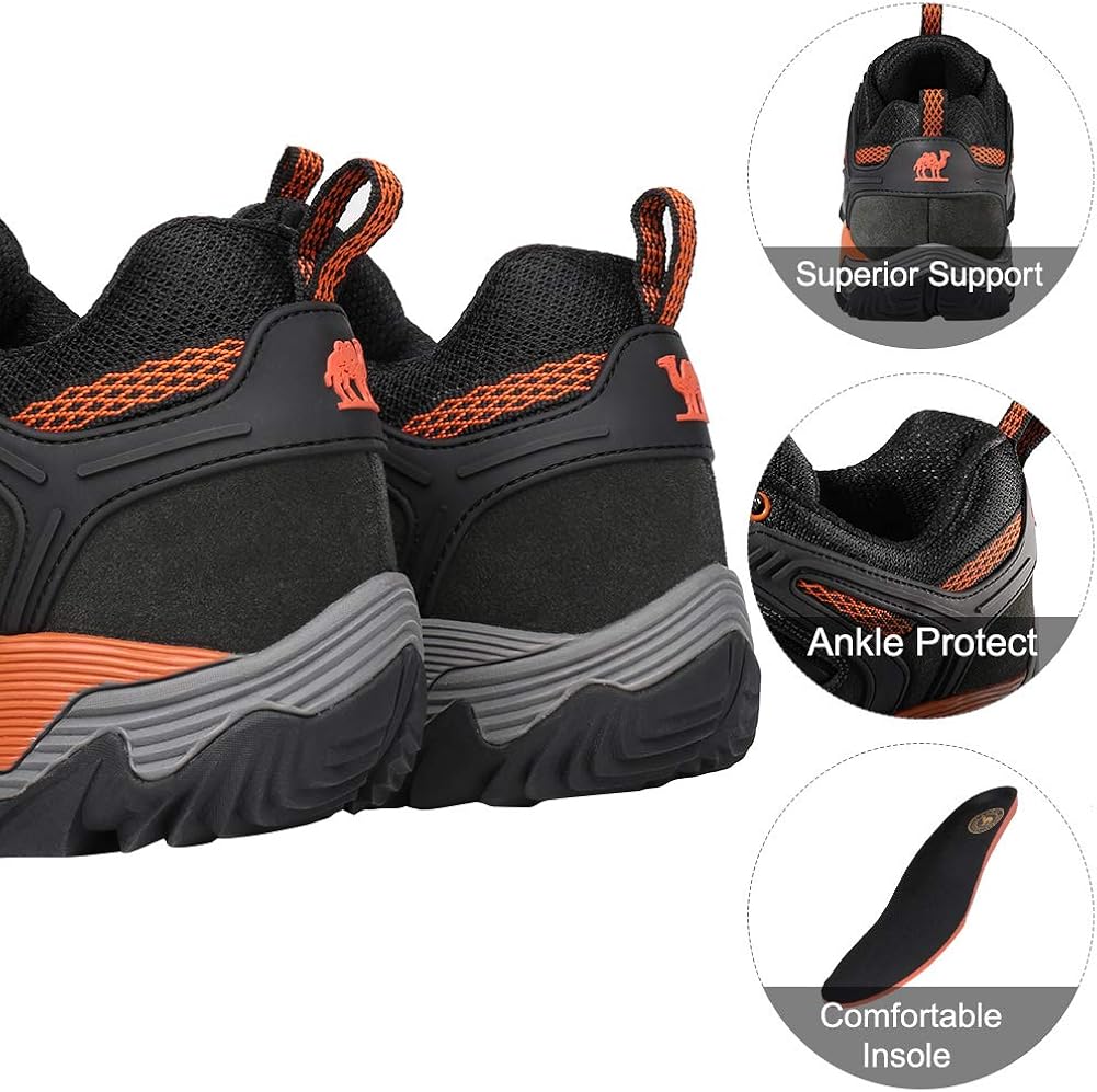  | CAMEL CROWN Hiking Shoes Men Breathable Non-Slip Sneakers Lightweight Low Top for Outdoor Trailing Trekking Walking | Hiking Shoes