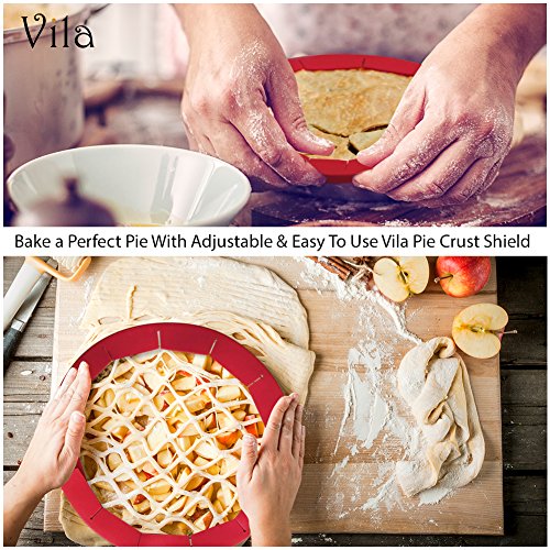 Reusable Silicone Pie Crust Shield - No-Burn, No-Mess, Perfect Pies - Adjustable and Reusable - Fits 9"-12" Pie Plates - Easy to Store, Easy to Clean - 100% Safe to use - Made of Sturdy Material - Thumbnail 4