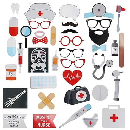 Nurse Graduation Photo Booth Props 40 Count Doctor Nurse