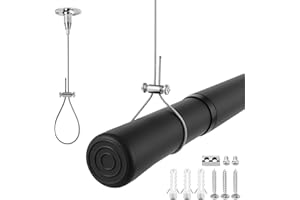 AYAYGD 1 Pcs Ceiling Mounted Shower Curtain Rod Support, 59" Adjustable Ceiling Suspension Holder for Curved, L-Shaped & Straight Shower Rods, Sturdy Rustproof Stainless Steel Shower Rod Support Ceiling