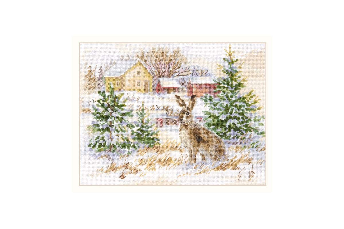Alisa Cross Stitch Kit - Winter Day Brown Hare