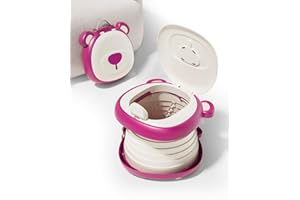 AKIMRABY Travel Potty for Toddler, Portable Toilet for Kids Girls and Boys with Potty Liners, Absorbent Pads, Emergency Toilet for Kids, Portable Potty Seat for Toddler Travel, Camping and Outdoor Use