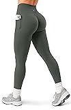 Sogetdo Women's Butt Lifting Leggings with Pockets
