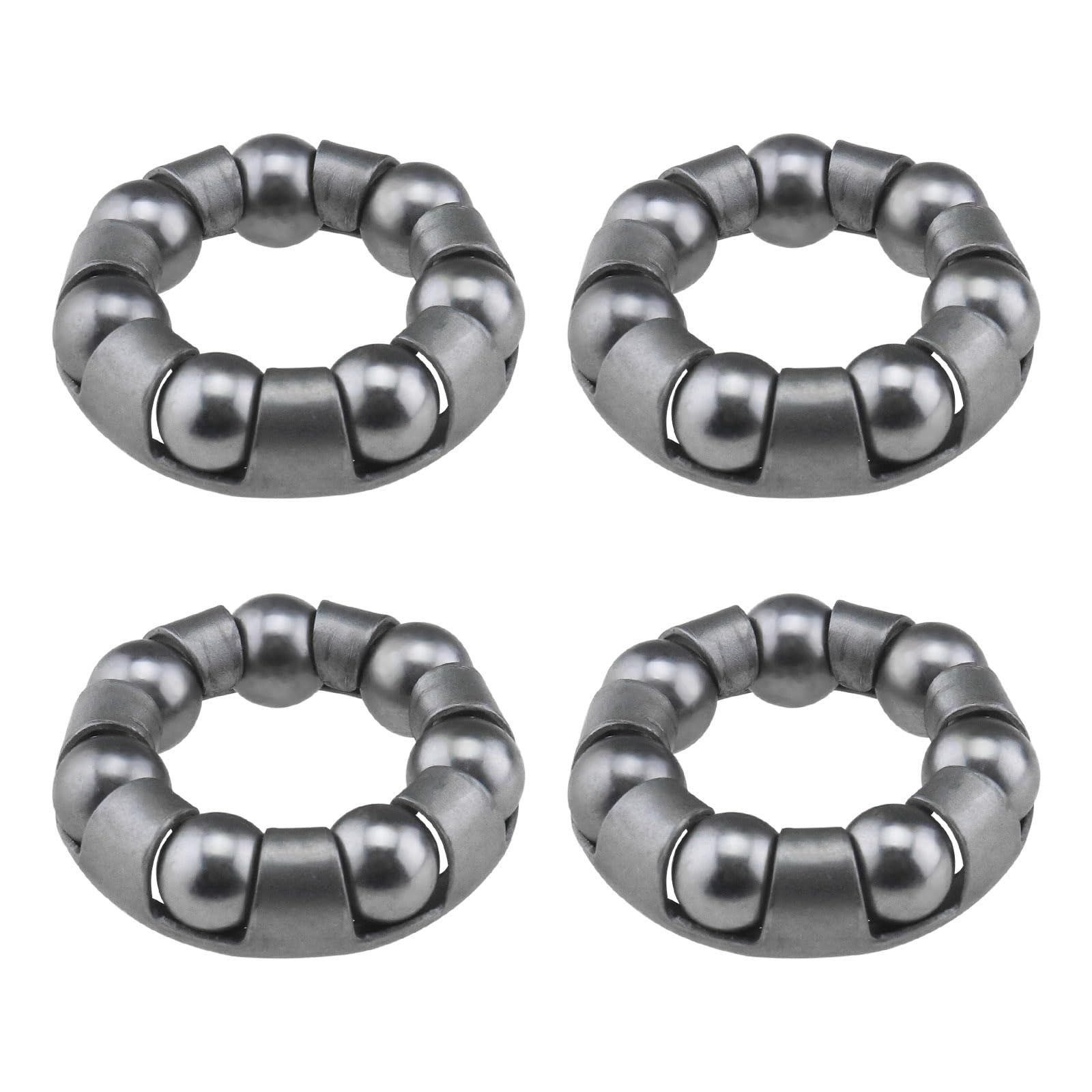 YINETTECH 4pcs Bike Ball Bearing Retainer 7 Balls Bicycle Repair Accessories Ball Bearing Cage Bicycle Ball Bearing for Bike Front Wheel Ball Bearing Bracket, 1/4'' X 7 Balls