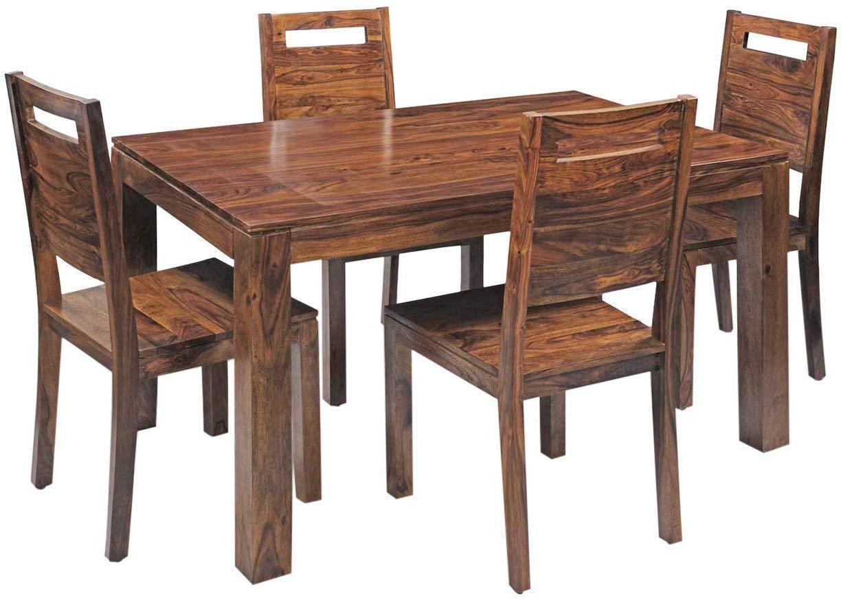 MH Decoart Sheesham Wood 4 Seater Dining Table Set with 4 Chairs for