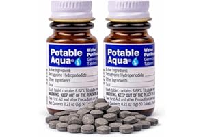 Potable Aqua Water Purification Treatment - Portable Drinking Water Treatment For Camping, Emergency Preparedness, Hurricanes