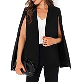 GAMISOTE Womens Cape Blazer Split Sleeve Open Front Casual Jacket Coat Workwear