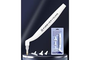 forever young Ergonomic Diamond Painting Pen with 4 Tips, Wrist-Friendly Diamond Art Accessories Pen with Unobstructed View, Ideal Tools for Beginners