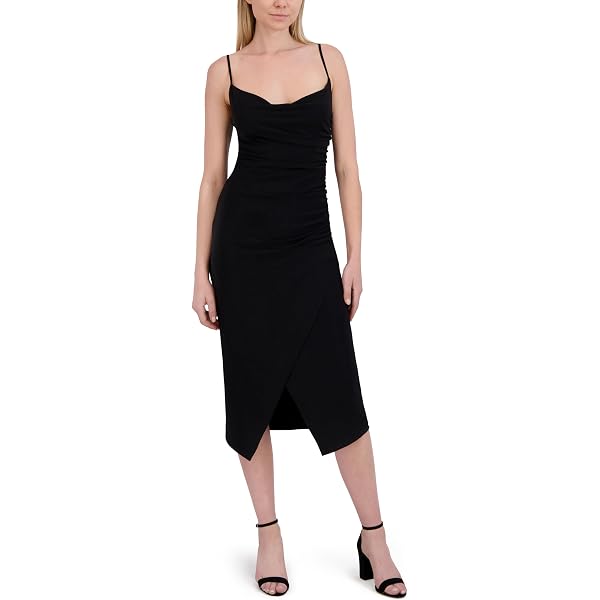 Laundry by Shelli Segal Women's Sleeveless Cowl Neck Midi Dress, Black at  Amazon Women's Clothing store