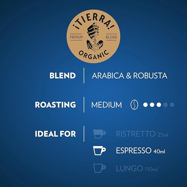 LAVAZZA TIERRA AMAZONIA USDA ORGANIC ESPRESSO ALUMINUM CAPSULES COMPATIBLE WITH NESPRESSO ORIGINAL MACHINES (PACK OF 60) ,VALUE PACK, MEDIUM ROAST 100% ARABICA, ROUND & BALANCED, NOTES OF CHOCOLATE & CARAMEL, INTENSITY 8 OF 13