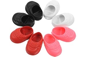 4 Pairs Mini Cute Special Flats for 17Cm Dolls Comfortable Doll Shoes Collection for Home Play Parties and Photoshoots