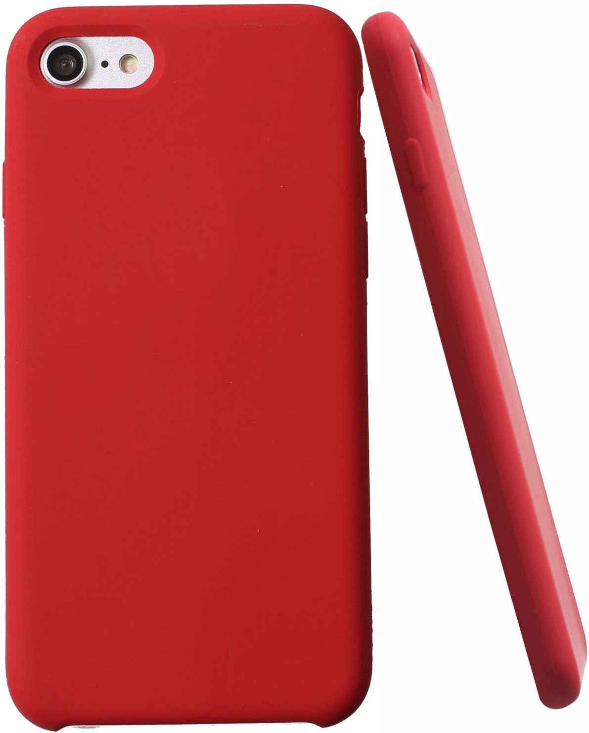 Soft Liquid Silicone iPhone 8 Plus Cover Case Inner Soft Microfiber Cloth Lining Cushion for iPhone 7 Plus/for iPhone 8 Plus (Red)