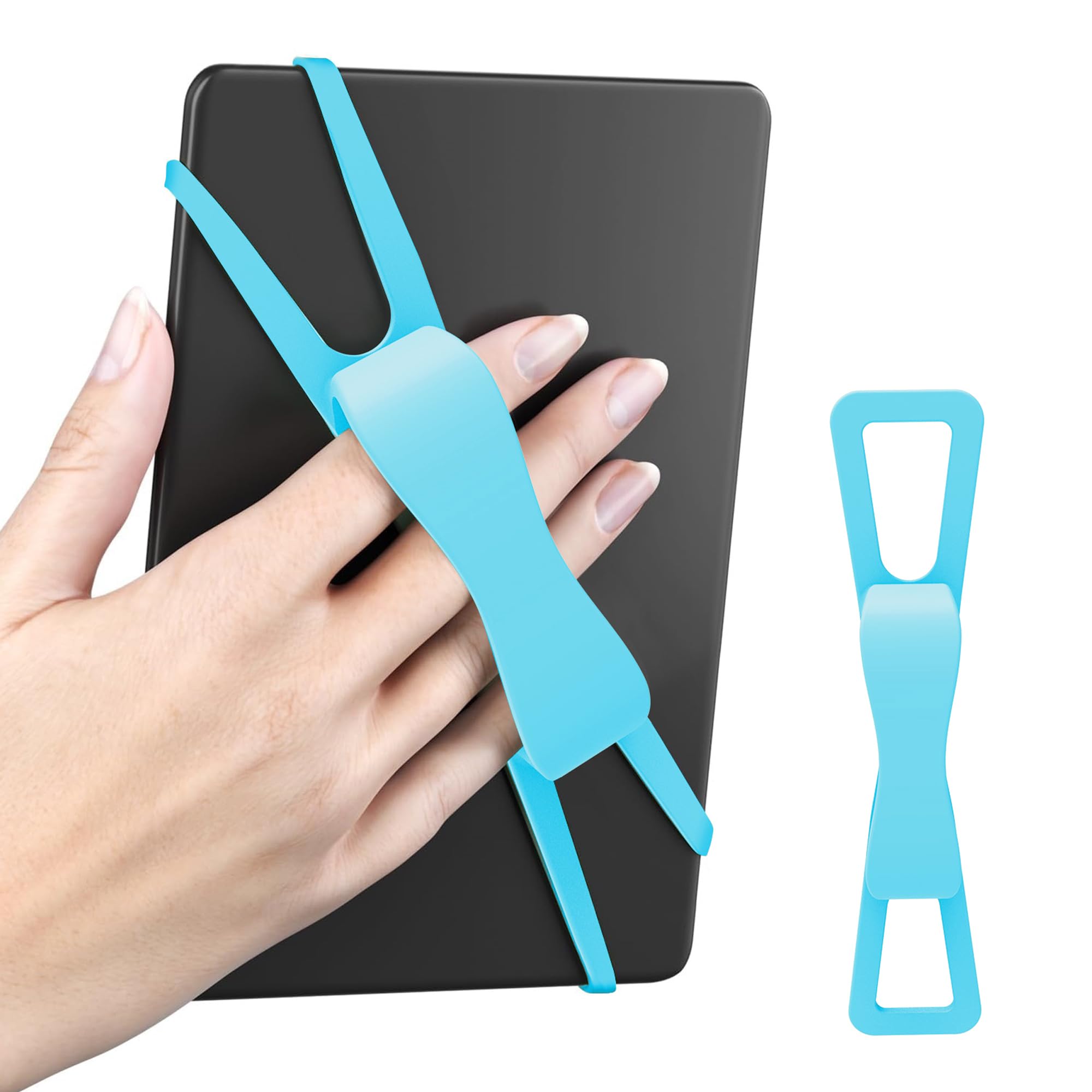 Photo 1 of SEPTBEAM Ergonomic Silicone Hand Strap Holder for Kindle and Teblets - Handed Reading, Minimize Drops & Fatigue for Kindle Paperwhite/Kobo/Oasis/E-Book/Mini Teblets/Phone(Blue)