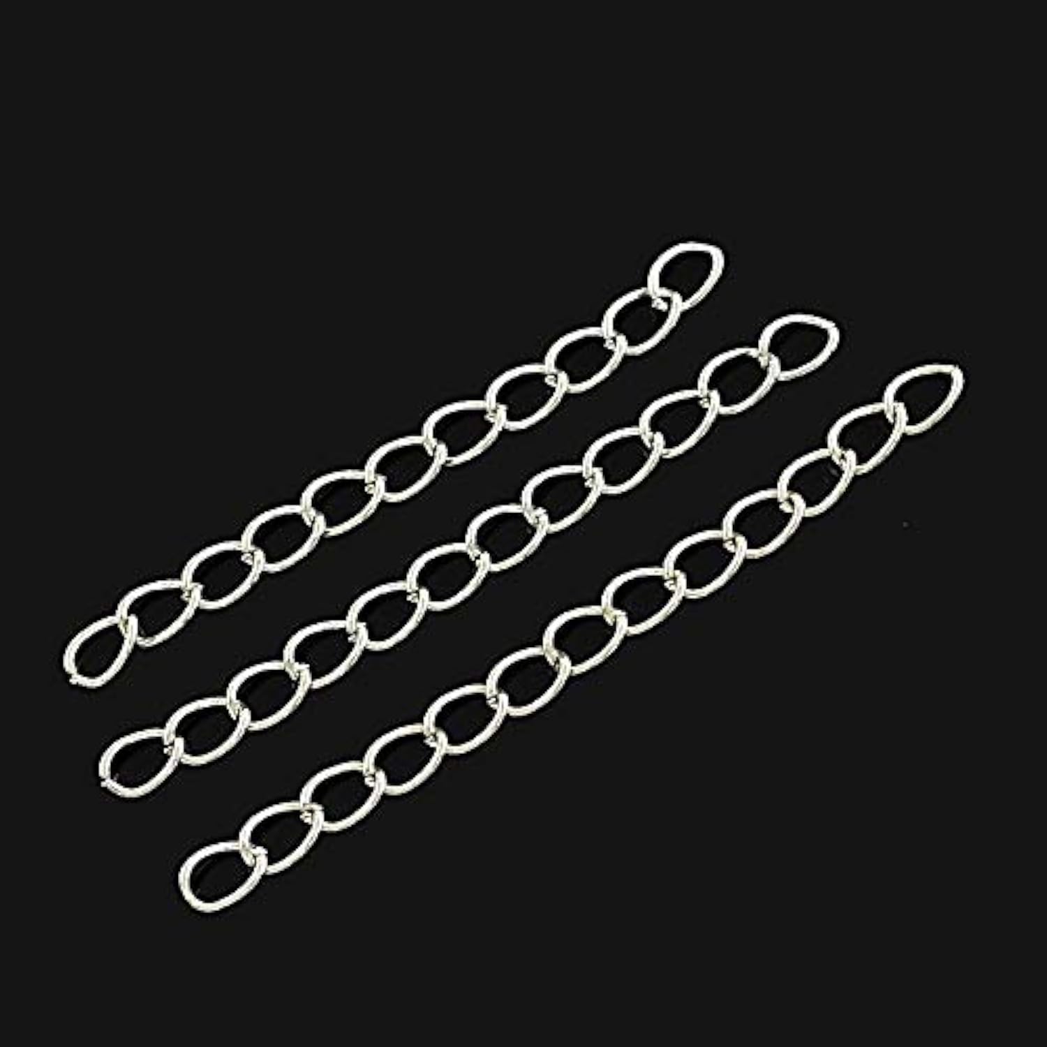 Perlin -100 Strands Metal Twisted Chain Necklace Anklet Bracelet Link Chain 5.5x3.5mm (Antique Silver)