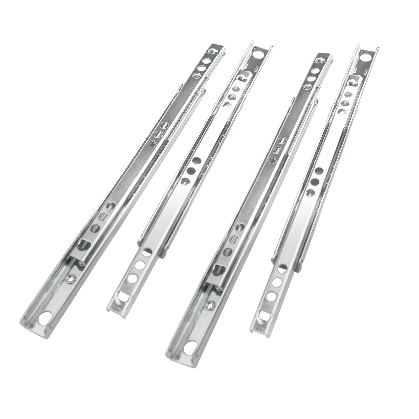 BOQIIKAR 2 Pair Full Extension Metal Bearing Drawer Runners 246mm Heavy Duty 20 kg Load Capacity Side Mount Ball Bearing Kitchen Cabinet Slides Replacement Rails Guide Glides Silver