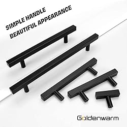 goldenwarm 10 Pack Black Cabinet Handles Matte