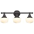Westinghouse 6342100 Scholar Three-Light Indoor Wall Fixture, Oil Rubbed Bronze Finish with White Opal Glass , Oil-rubbed Bronze