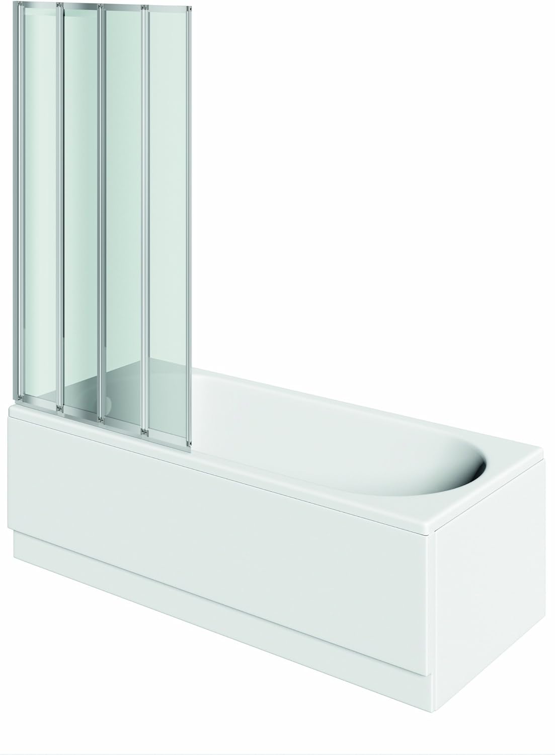 Folding Bath / Shower Screen With Polished Silver Frame Amazon.co.uk