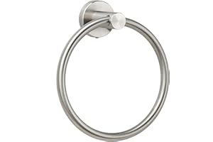 JUTOROSY Towel Ring for Bathroom Wall, Brushed Nickel Hand Towel Holder, Modern Bath Hand Towel Ring Stainless Steel Round Towel Holder for Bathroom & Kitchen