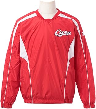 Amazon Mizuno ミズノ カープvジャン 長袖 赤 白マーク 広島東洋カープ 12jrvc7362m レッド Mizuno ミズノ ファッション小物
