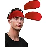 Headbands for Men & Women, Sweat Headband Non-Slip Sweatband Sports Running Cycling Yoga Basketball Workout Football Training