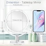 CLSEVXY 6.25 Inch Double-Sided Makeup Mirror 1X/15X 360° Swivel view 6