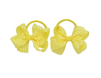 Prettyboutique Pair Of 3 Inches Girls School Gingham Knot Bow Hair