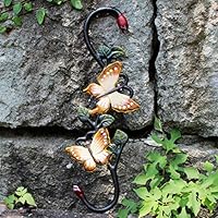 TYIM TY American Retro Country Cast Iron Painted S-Curve Butterfly Hook Multi-Purpose Hook Basket Flower Pot Hook Household Items