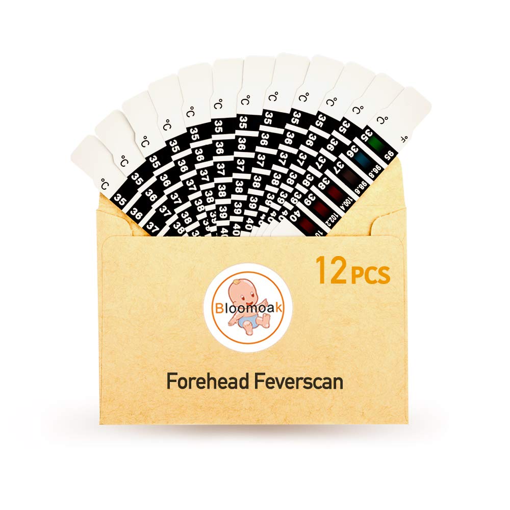 12 PCS Forehead Head Strip Thermometer Fever Body Baby Child Kid Adult Check Test Temperature Monitoring Safe Non-Toxic 95-104 ℉