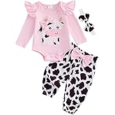 Doisbetthsay Baby Girl Clothes Newborn Girl Long Sleeves Romper Pants Headband Set Infant Outfits 3Pcs Spring Clothing