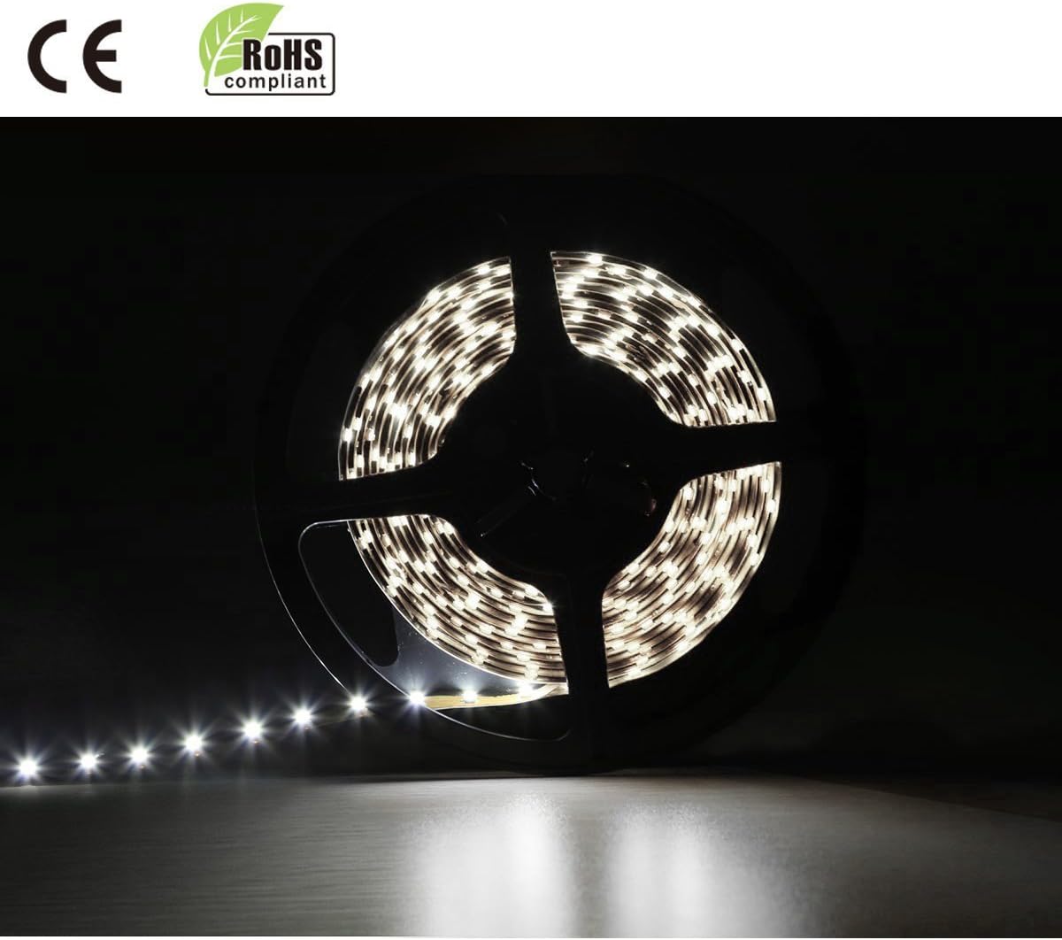 Lighting EVER Flexible LED Strips, 300 Units 3528 SMD LED, White, Pack