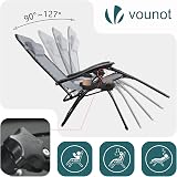 VOUNOT Set of 2 Zero Gravity Sun Loungers with Cup Holder Grey view 5