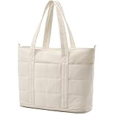 G4Free Tote Bag for Women,Puffer Work Bags with Zipper Compartments, Expandable Handbag for Travel Work Sport