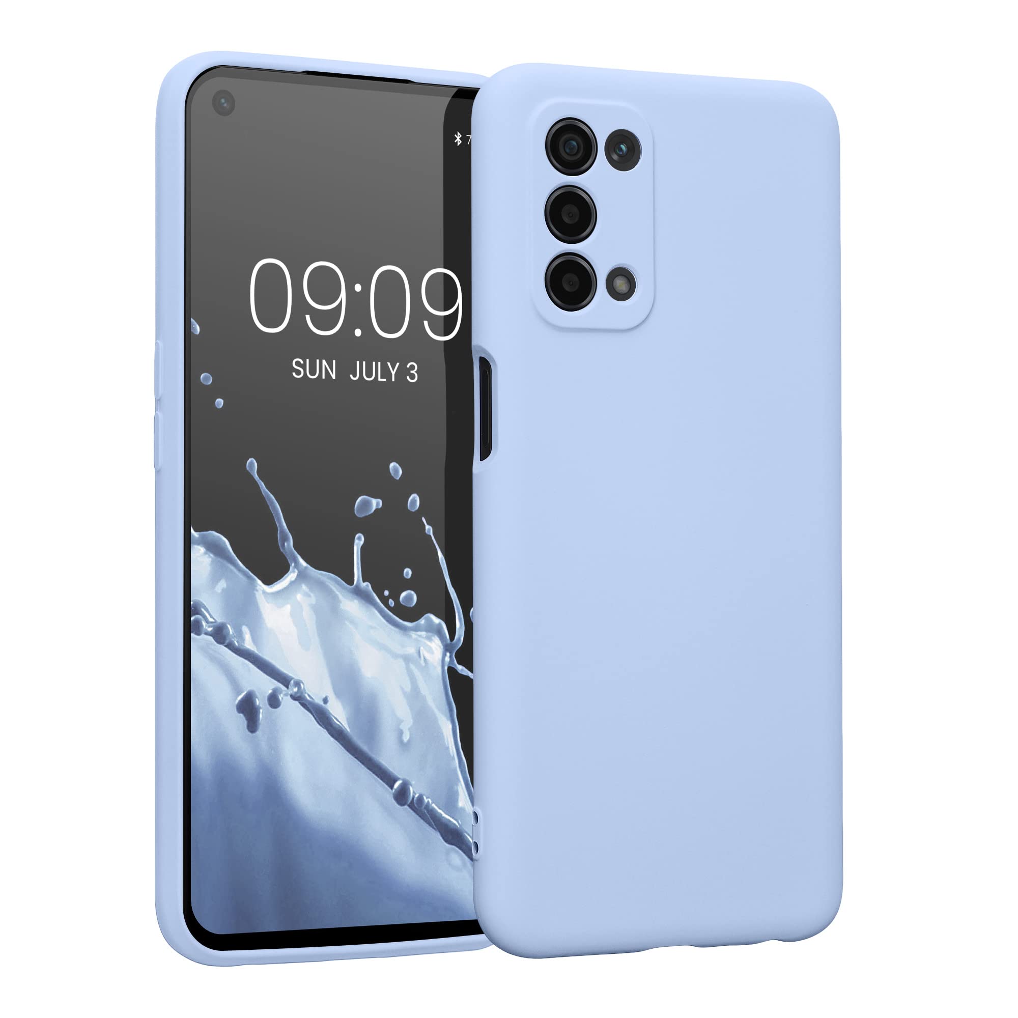 kwmobile Case Compatible with Oppo A74 (5G) / A54 (5G) Case - Protective Slim TPU Cover with Soft Matte Finish - Light Blue Matte — image 1