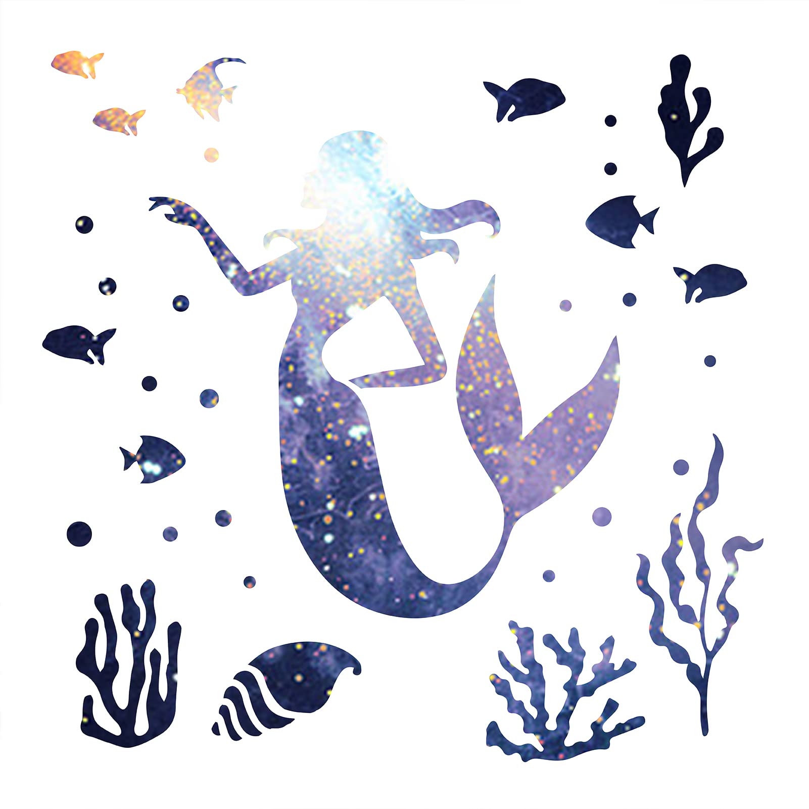 GORGECRAFT Sea Animals Stencil 11.8x11.8 Inch Ocean Creatures Mermaid Templates for Painting on Wood Wall Floor Canvas Scrapbook Card DIY Art Crafts