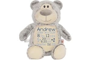 Personalized Stuffed Animal, Personalized, Birth Stat Animal, Embroidered Stuffed Animal, Birth Announcement, Embroidered Ani