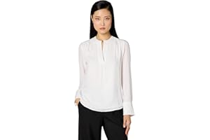 Calvin Klein Womens Long Sleeve V-Neck BlouseTop