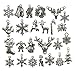 iloveDIYbeads Christmas charms- 50pcs mixed Craft Supplies Christmas Tree Snowflakes Deer Bell Stocking Charms Pendants for Crafting, Jewelry Findings Making Accessory For DIY Necklace Bracelet M2